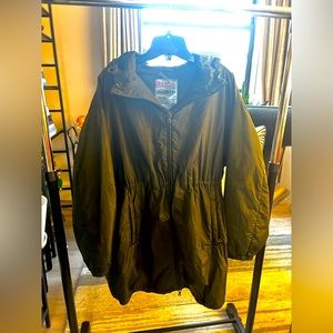 Olive Green Prada Sport Zipped Lightweight Puffer Utility Jacket